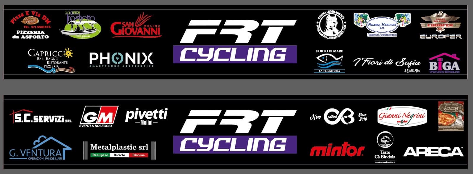 Banner sponsor FRT Motorsport con GM Eventi & Noleggio tra i partner